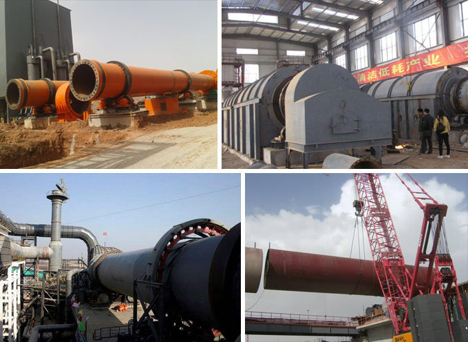 日產(chǎn)不同的回轉(zhuǎn)窯作業(yè)現(xiàn)場