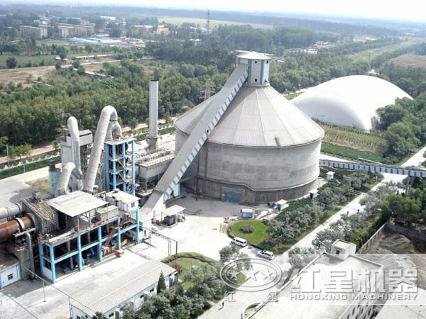 化工回轉(zhuǎn)窯生產(chǎn)俯視圖